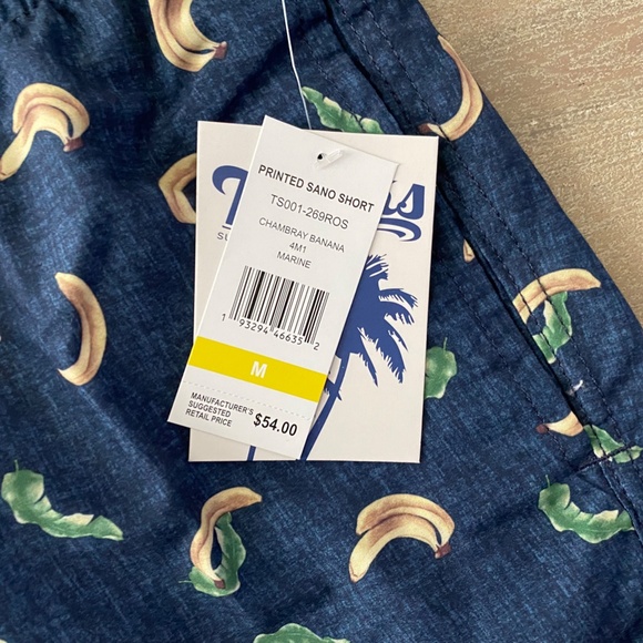 Trunks Surf and Swim Co Sano Swim Shorts Size S‎ - XXL Chambray Banana - Picture 2 of 4